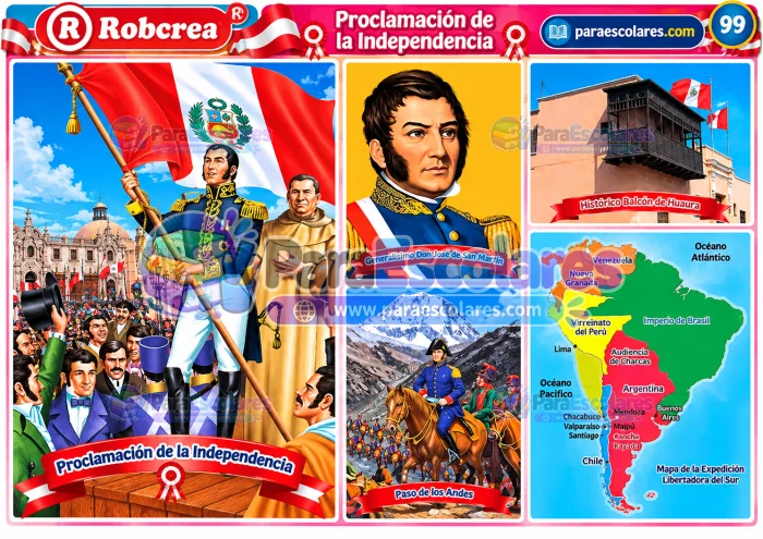 Lamina Esolcar Sobre La Independencia Del Perú